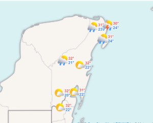 Clima hoy en Cancún y Quintana Roo: Nublado con posibles lluvias