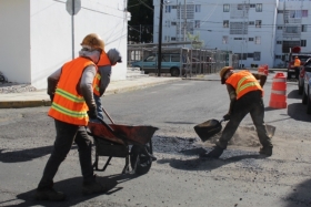 Bacheo en la ciudad con 20 cuadrillas en Puebla