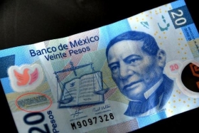 Billete de 20 pesos.