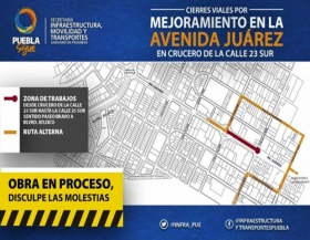 Anuncian cierre en la Av. Juárez